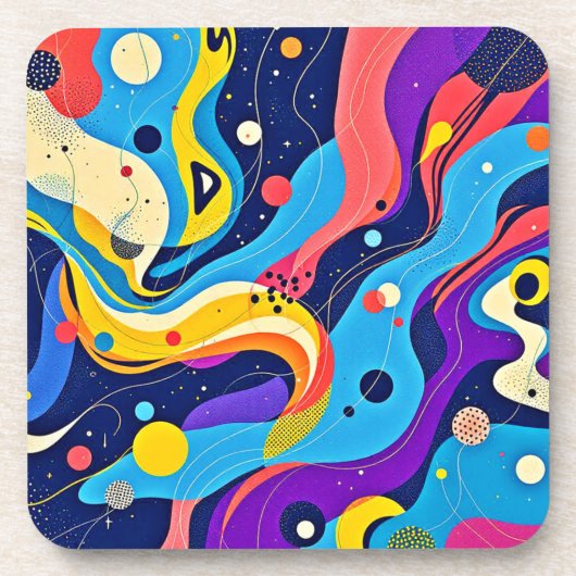 Kosmische Rhythmuskunst Getränkeuntersetzer (Vorderseite)