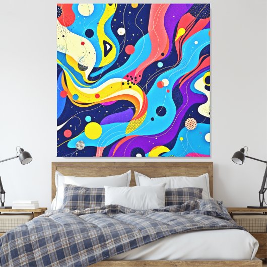 Kosmische Rhythmuskunst Leinwanddruck (Insitu (Schlafzimmer))
