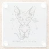 Kosmische Richter-Sphynx-Katze-Kunst Glasuntersetzer (Rückseite)