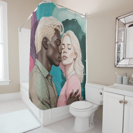 kosmische Romantik Duschvorhang (Beispiel)