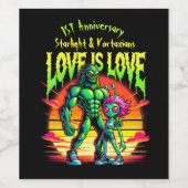 Kosmische Romantik zwischen den Alien Weinetikett (Einzelnes Label)