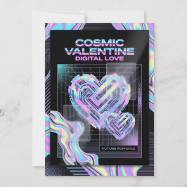 Kosmische Romanze Digitale Liebe Valentinstagskart Feiertagskarte