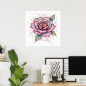 Kosmische Rose Poster (Heimbüro)