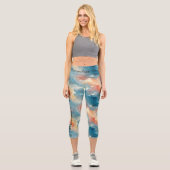 Kosmische Ruhe, Abstrakt in Pastelltönen Capri Leggings (Vorderseite)