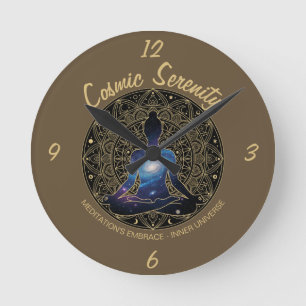 Kosmische Ruhe-Meditation Galaxie-Mandala Runde Wanduhr
