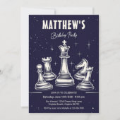 Kosmische Schachtheorie Moderne Geburtstagspartei Einladung (Vorderseite)