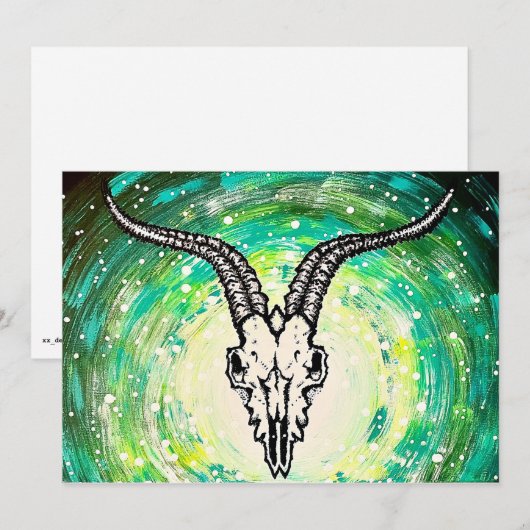 Kosmische Schädelkunst Feiertagskarte (Vorne/Hinten)