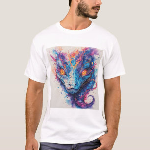 Kosmische Schlange mit leuchtenden Schuppen T-Shirt