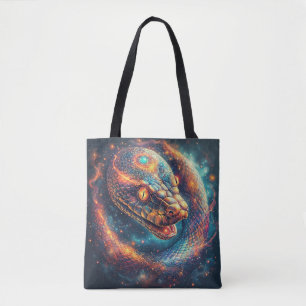 Kosmische Schlange mit leuchtenden Schuppen Tasche