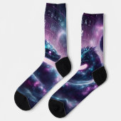 Kosmische Schlange Zodiac Galaxie Astrologie Socken (Linkes Detail)