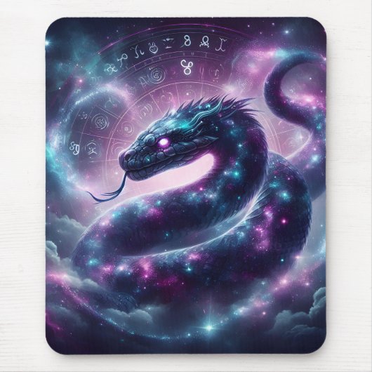 Kosmische Schlangenzodiak-Galaxie-Astrologie Mousepad (Vorne)