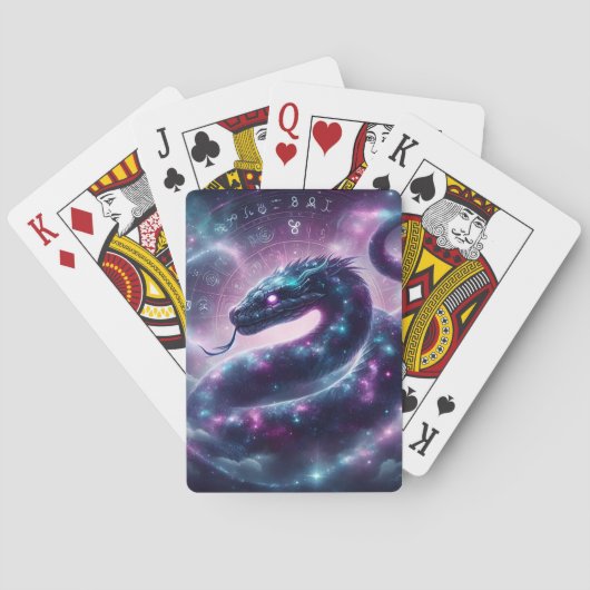 Kosmische Schlangenzodiakgalaxie Astrologie Spielkarten (Rückseite)