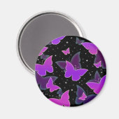 Kosmische Schmetterlinge in Lila Magnet (Vorderseite/Rückseite)