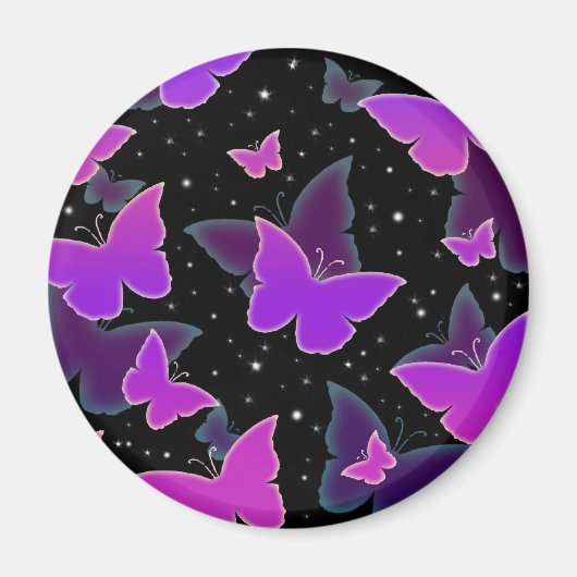 Kosmische Schmetterlinge in Lila Magnet (Vorne)