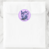 Kosmische Schmetterlinge Rosa Runder Aufkleber (Tasche)