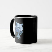 Kosmische Schneeleoparden-Abstrakte Kunst Tasse (Vorderseite Links)