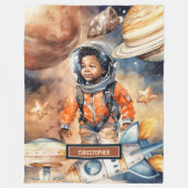 Kosmische Schnürsenkel Blanket Black Skin Boys Wel Fleecedecke (Vorderseite)