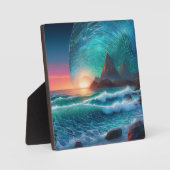 Kosmische Schwellungen Seascape Fotoplatte (Vorderseite)