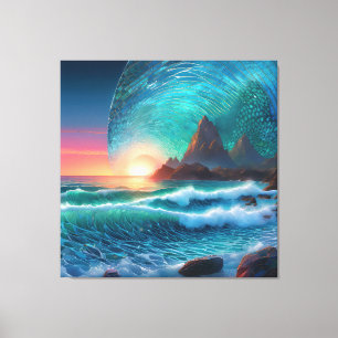 Kosmische Schwellungen Seascape Leinwanddruck