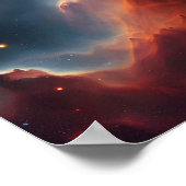 Kosmische Silhouette, Damennebel und Sterne Poster (Ecke)