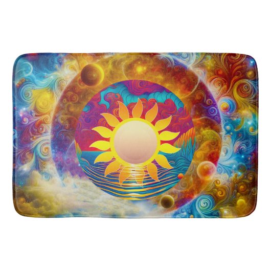 kosmische Sonne Badematte (Vorderseite)