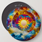 Kosmische Sonne Button (Vorne & Hinten)