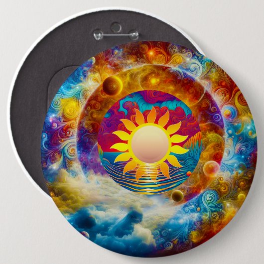 Kosmische Sonne Button (Vorne & Hinten)