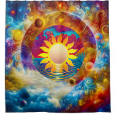 kosmische Sonne Duschvorhang (Vorderseite)