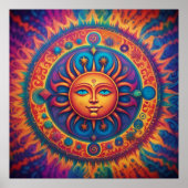 Kosmische Sonne: Ein psychedelisches Tapestry Poster (Vorne)