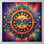 Kosmische Sonne: Ein psychedelisches Tapestry Poster (Vorne)