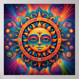 Kosmische Sonne: Ein psychedelisches Tapestry Poster