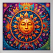 Kosmische Sonne: Ein psychedelisches Tapestry Poster (Vorne)