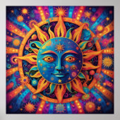 Kosmische Sonne: Ein psychedelisches Tapestry Poster (Vorne)