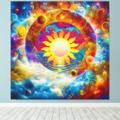 kosmische Sonne Leinwanddruck (Insitu (Holzboden))