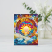 Kosmische Sonne Postkarte (Stehend Vorderseite)