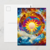 Kosmische Sonne Postkarte (Vorne/Hinten)