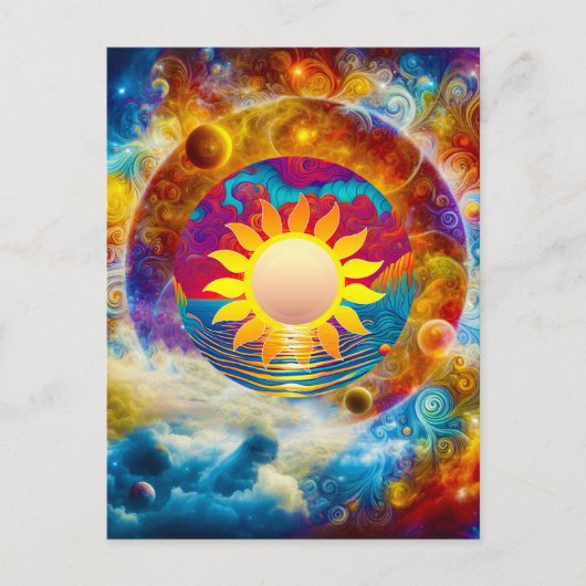 Kosmische Sonne Postkarte (Vorderseite)