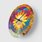 kosmische Sonne Runde Wanduhr (Winkel)