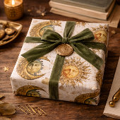 Kosmische Sonne und Mond Gold Geschenkpapier