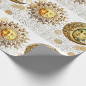 Kosmische Sonne und Mond Gold Geschenkpapier (Ecke)