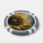 Kosmische Sonnenblume - AI Fantasy Digital Art Dru Pokerchips (Einzeln)
