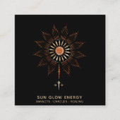 *~* Kosmische Sonnenstrahlen Energieglaschen Quadratische Visitenkarte (Vorderseite)