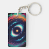 Kosmische Spiralgalaxie Schlüsselanhänger (Rückseite)
