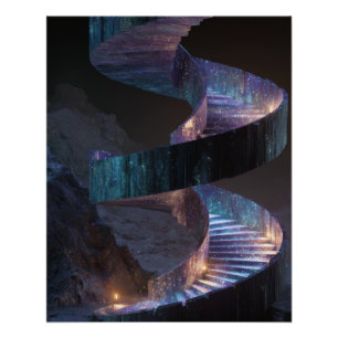Kosmische Spiraltreppe Traum Fantasy-Kunst Poster