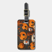 Kosmische Spookie Alien Pumpkin Party Gepäckanhänger (Vorderseite vertikal)