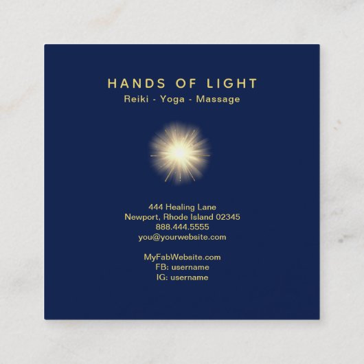 *~* kosmische Sterne, die Handuniversum-Energie Quadratische Visitenkarte (Rückseite)