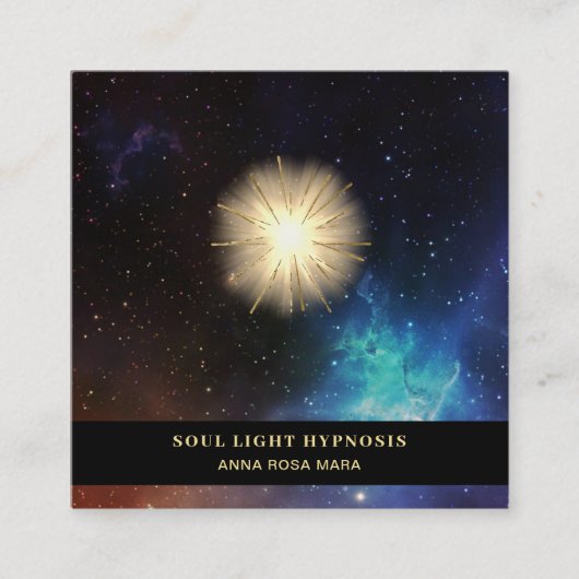 *~* Kosmische Sterne Heilen Universum Energie Sonn Quadratische Visitenkarte (Vorderseite)