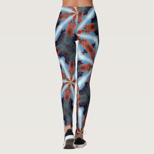 kosmische Sternenrochen braun blau Leggings (Rückseite)