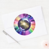 Kosmische Sternexplosion Runder Aufkleber (Umschlag)