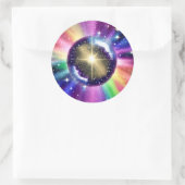 Kosmische Sternexplosion Runder Aufkleber (Tasche)